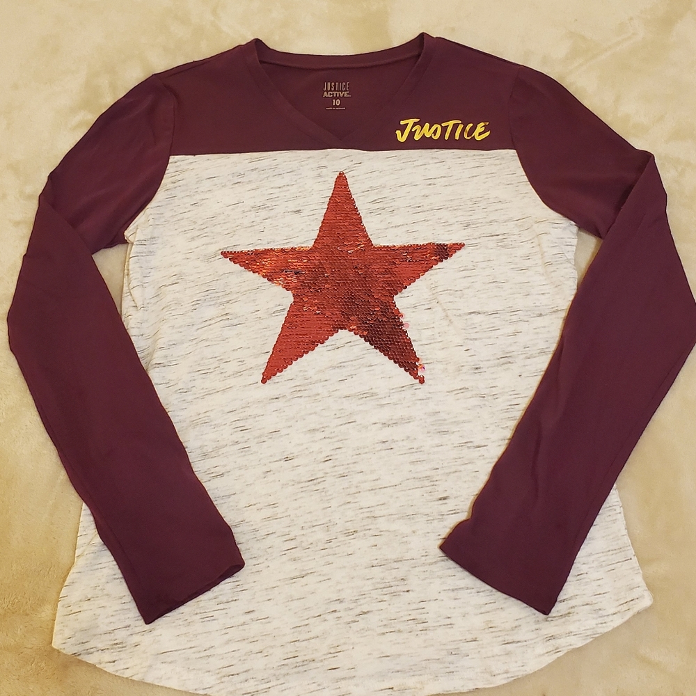 Justice Active Flip Sequin Star Tee